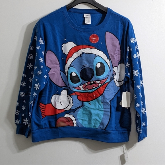 NEW Disney Stitch Women's Christmas Light Up Pullover Sweatshirt, Size 3XL(21) - Picture 3 of 7